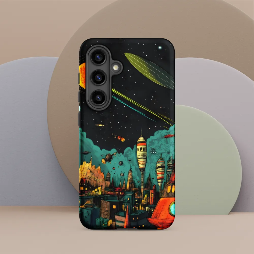 Galactic Cityscape: A Journey Through Imagination | Phone Case |  S24 | Tough Case | Matte