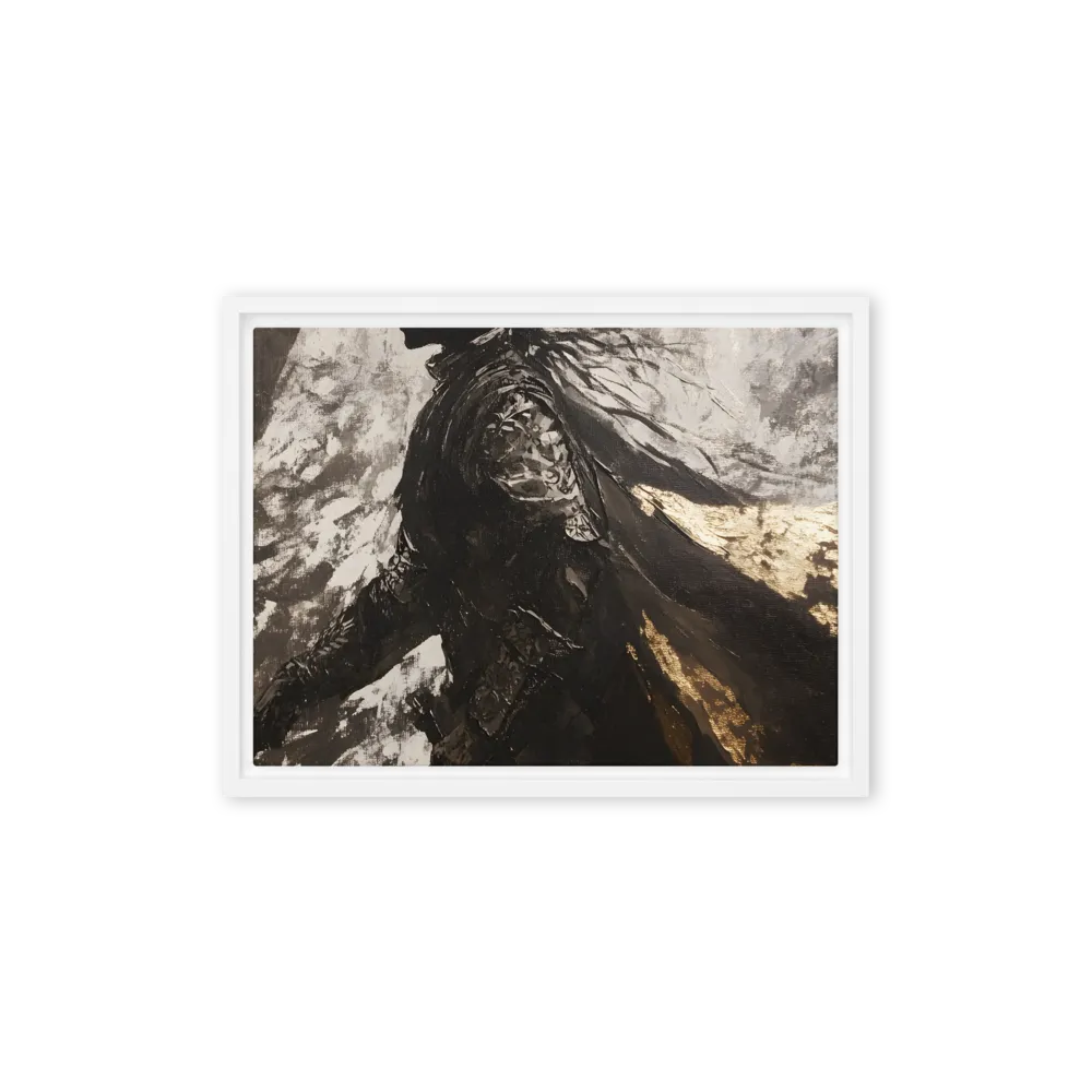 The Silhouette of Valor | Canvas with White Frame | 12″×16″