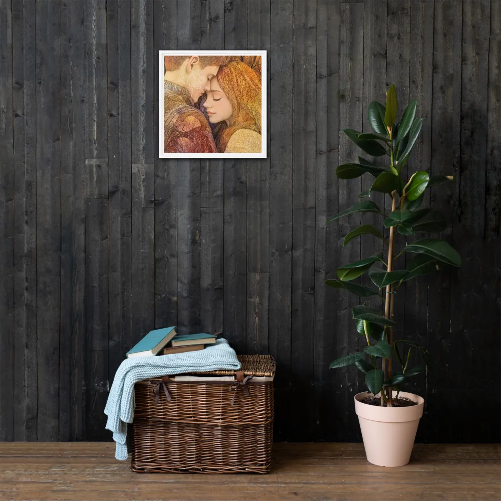 Embrace of Autumn | Canvas with White Frame | 16″×16″