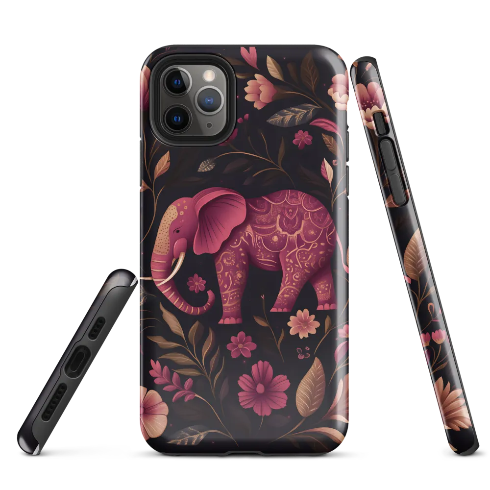 Elegance in Bloom: The Enchanted Elephant | Phone Case |  11 Pro Max | Tough Case | Glossy