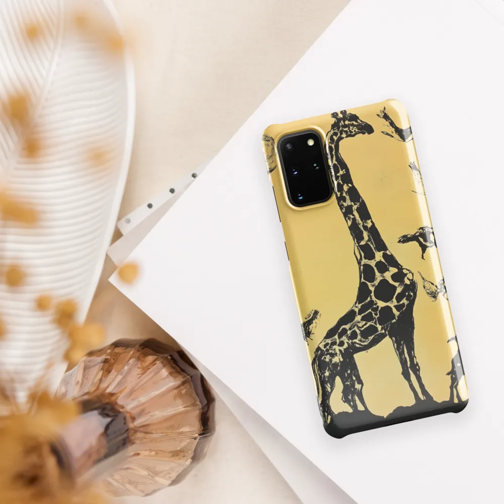 Whimsical Harmony of Giraffe and Birds