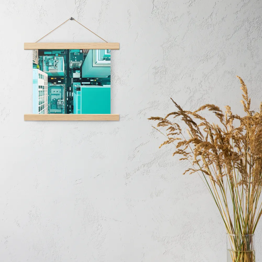Urban Geometry: Aerial Perspective | Poster With Oak Wood Hanger | 10″×10″