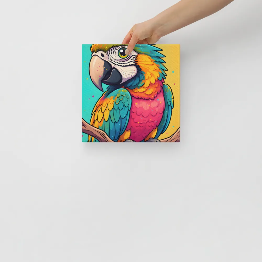 Colorful Macaw 
 Canvas | 10″x 10″
