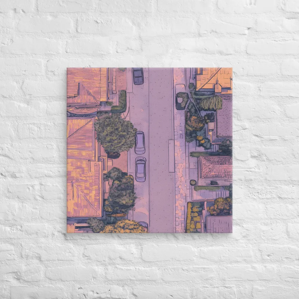 Aerial Serenity: Suburban Oasis | Canvas | 26″×26″