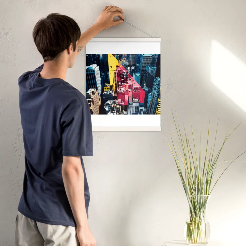 Dynamic Urban Symphony | Poster With White Wood Hanger | 16″×20″