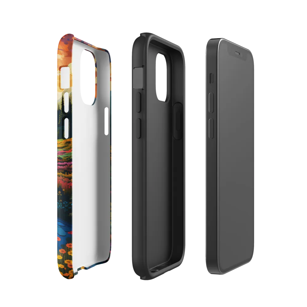 Serenity in Sunset: A Winding River's Embrace | Phone Case |  12 mini | Tough Case | Glossy
