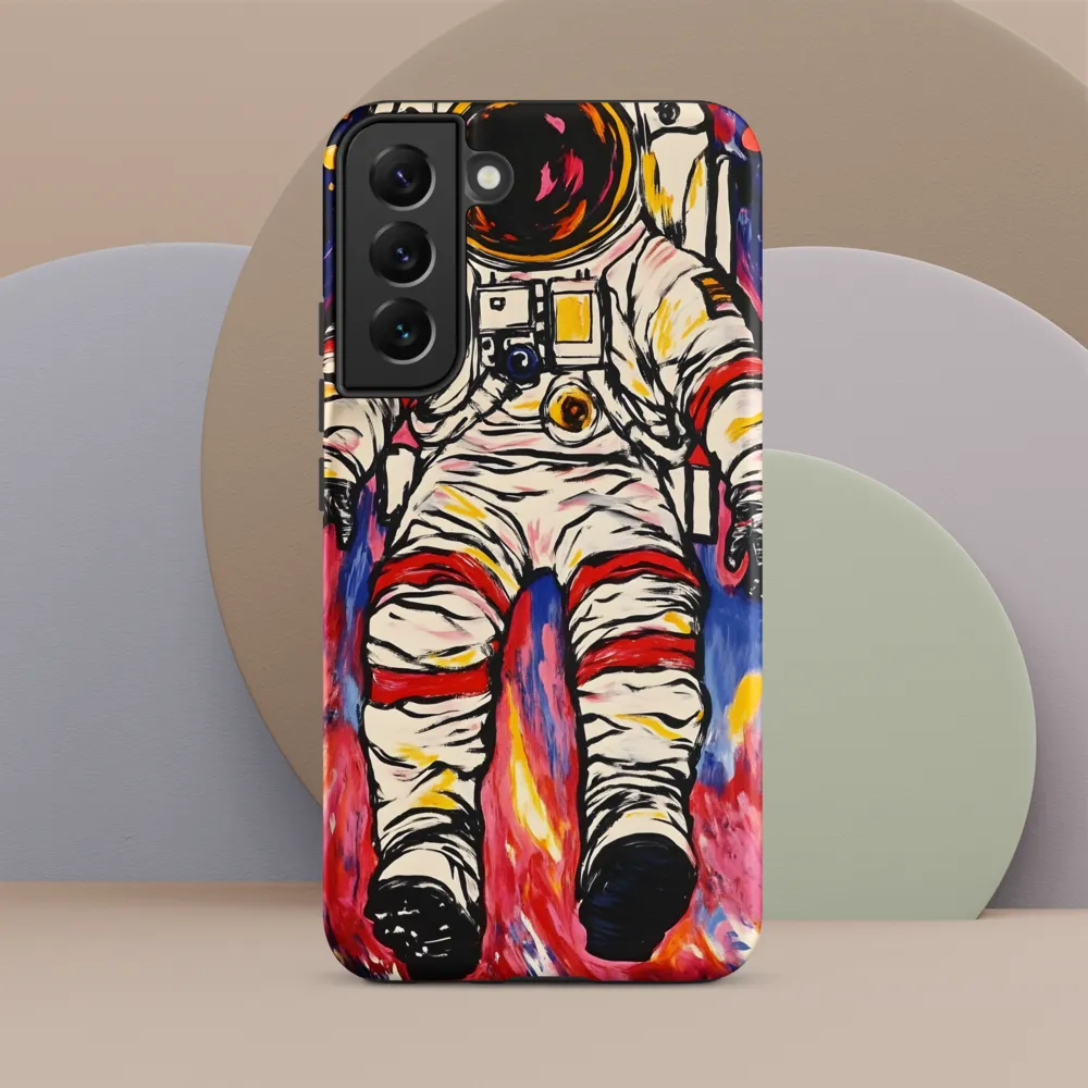 Magenta Drift: Floating Astronaut