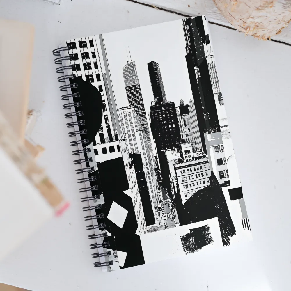 Urban Monochrome: A Contemporary Cityscape | Spiral Notebook