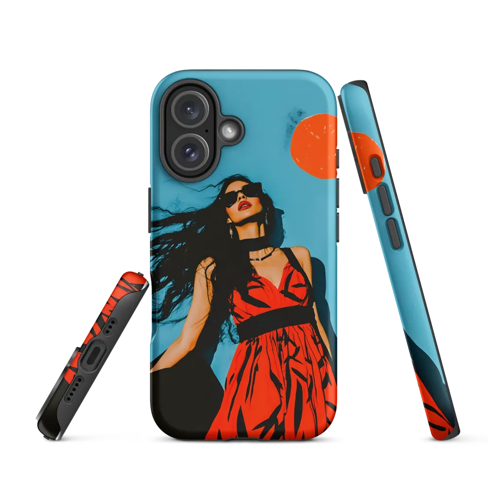 Sunset in Fashion: A Modern Portrait | Phone Case