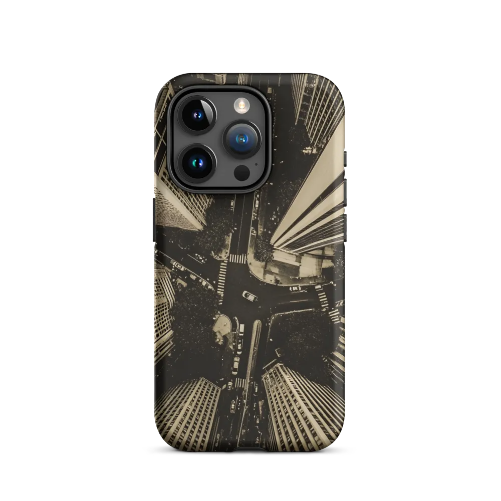Urban Symphony: Aerial Perspective of City Life | Phone Case |  15 Pro | Tough Case | Matte