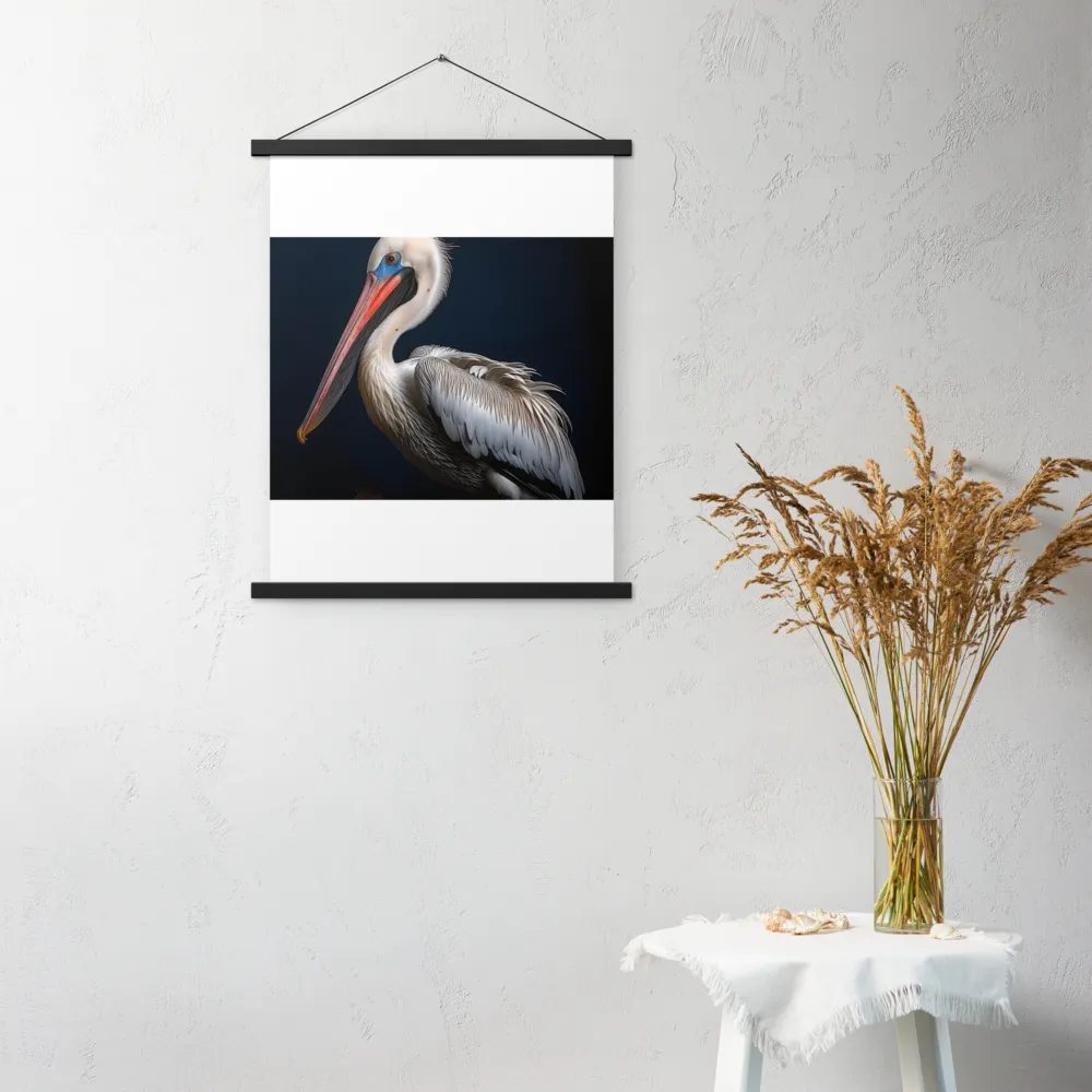 Majestic Pelican Portrait | Poster With Black Wood Hanger | 18″×24″