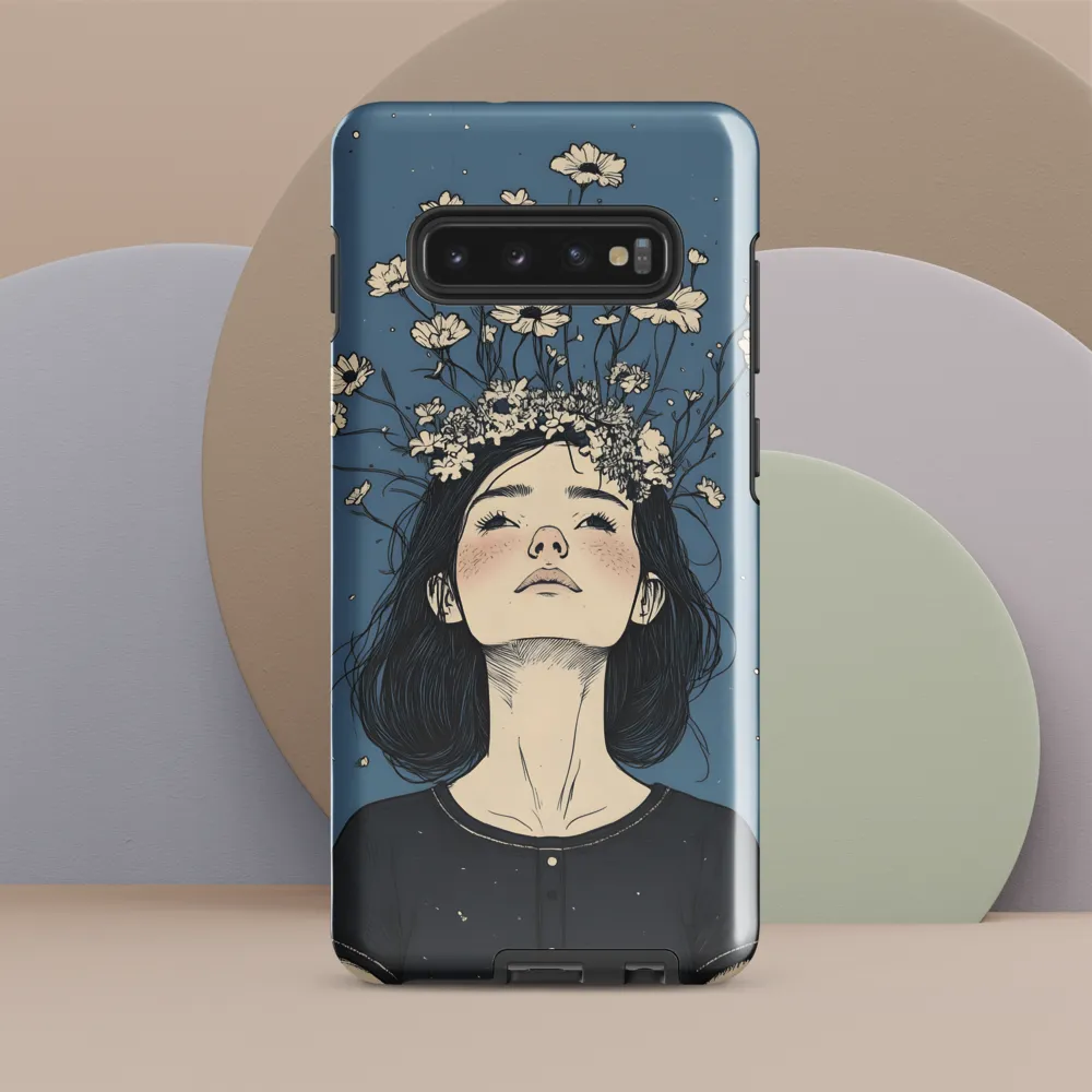 Floral Serenity: A Portrait of Tranquility | Phone Case |  S10 Plus | Tough Case | Glossy