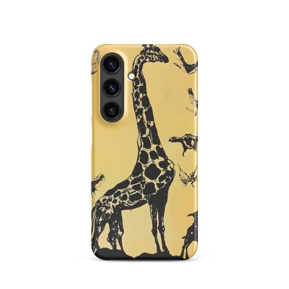 Whimsical Harmony of Giraffe and Birds