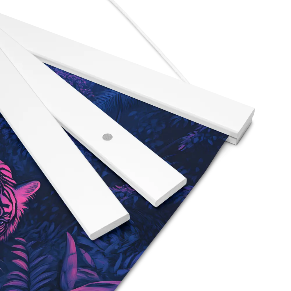 Mystic Prowler: The White Tiger in the Jungle | Poster With White Wood Hanger | 12″×12″