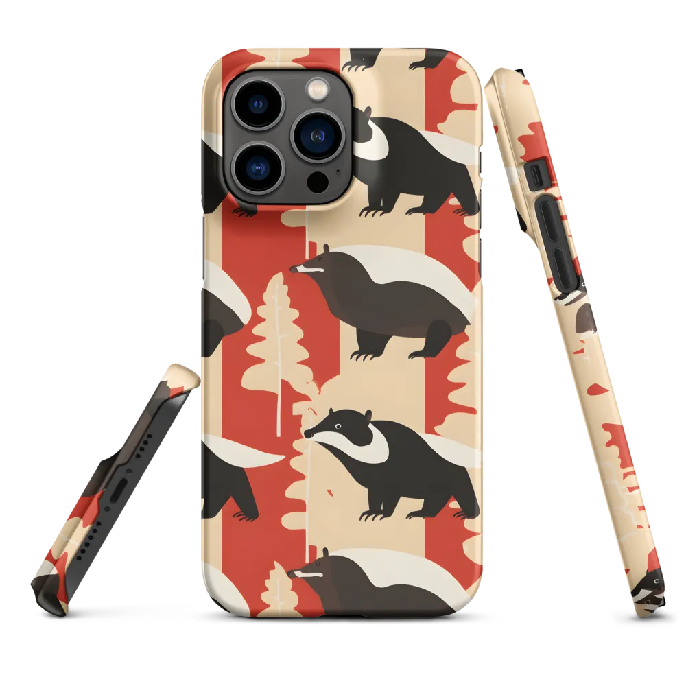 Wildlife Pattern: The Badger Tale | Phone Case |  14 Pro Max | Snap Case | Matte