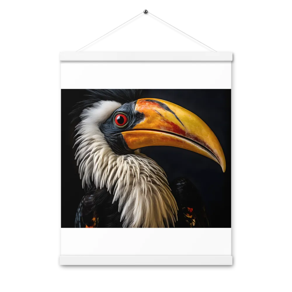 Majestic Hornbill Portrait | Poster With White Wood Hanger | 16″×20″