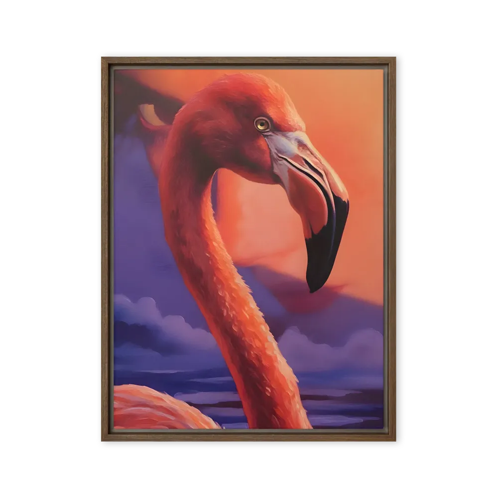 Flamingo Reverie 
 Canvas with Brown Frame