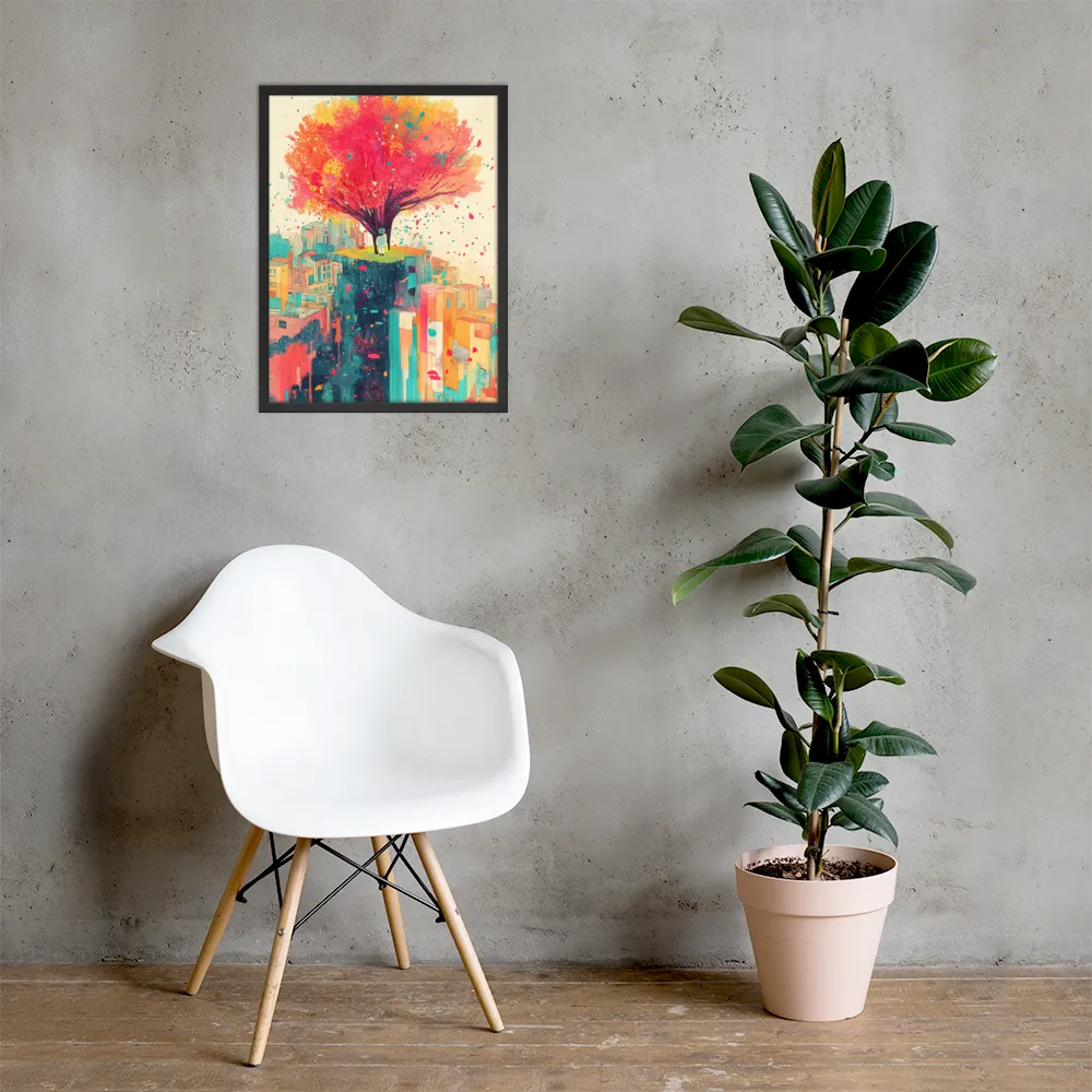 Whispers of Urban Dreams | Poster with Black Frame | 18″×24″