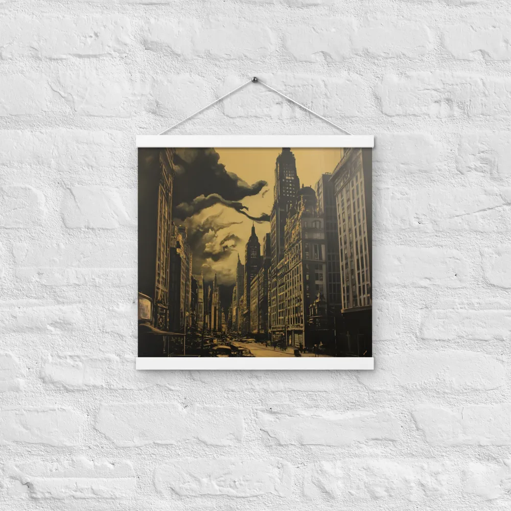 Echoes of a Forgotten Skyline | Poster With White Wood Hanger | 16″×16″