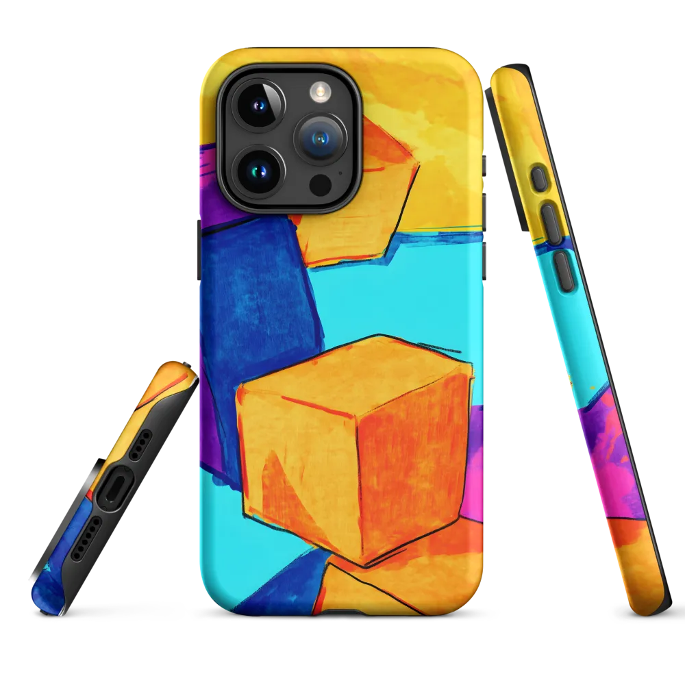 Playful Cubes in Vibrant Harmony | Phone Case |  15 Pro Max | Tough Case | Matte