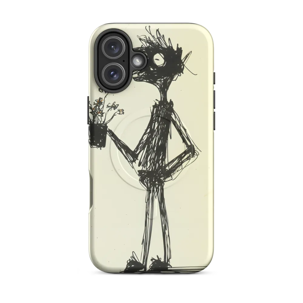 Whimsical Figure with Flowers