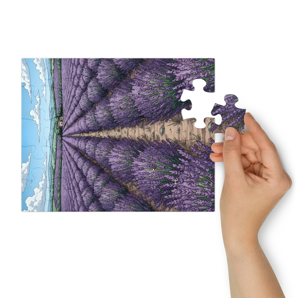 Lavender Rows 
 Jigsaw Puzzle in Tin Box