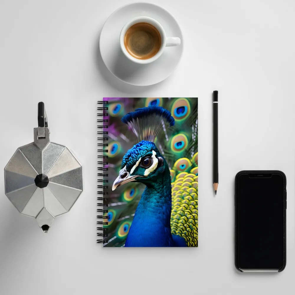 Regal Plumage: The Peacock's Splendor | Spiral Notebook