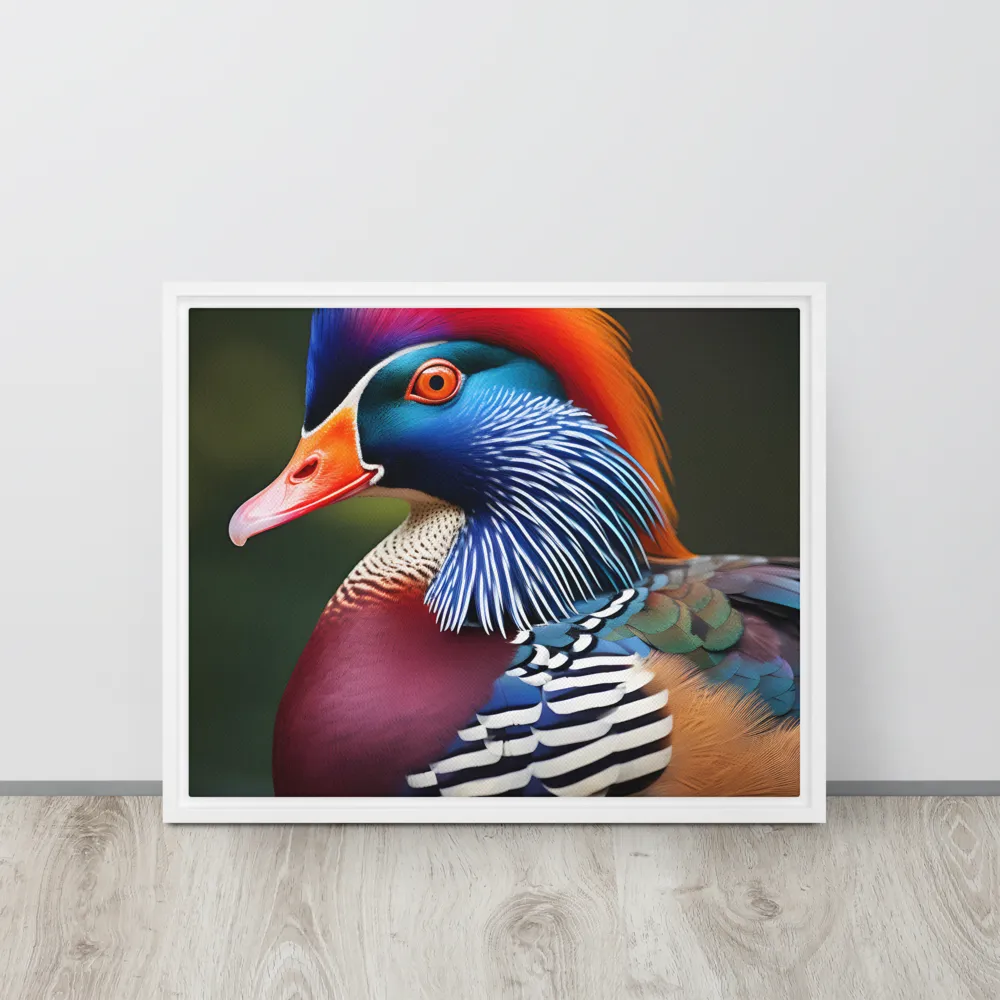 The Majestic Mandarin | Canvas with White Frame | 16″×20″