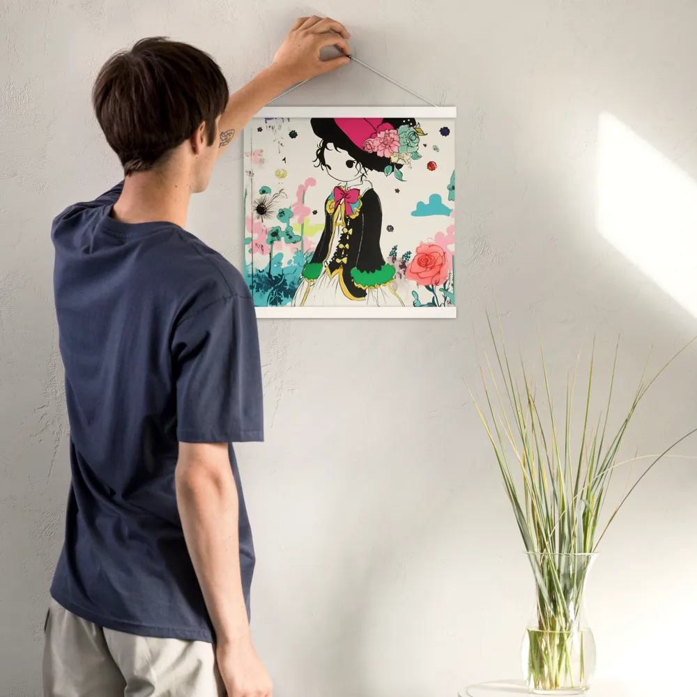 Whimsical Garden Reverie | Poster With White Wood Hanger | 16″×16″