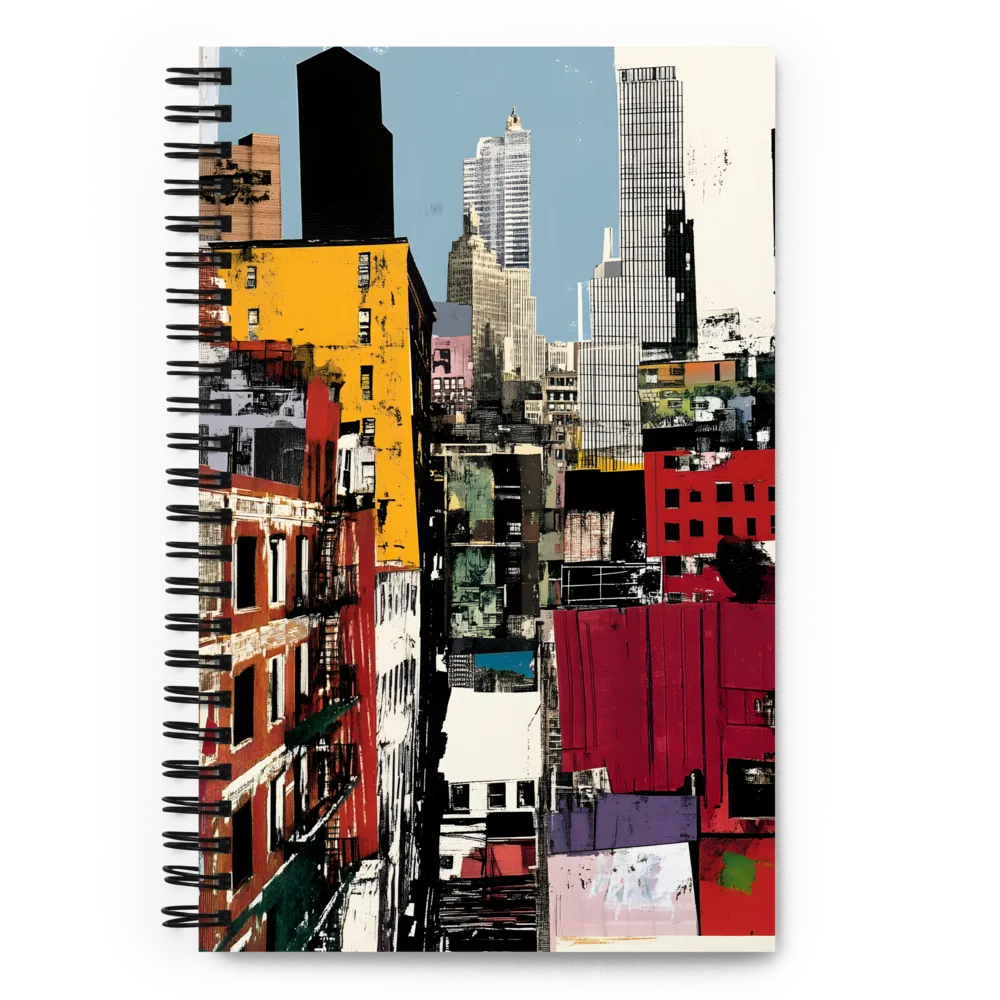 Urban Collage: A Vivid Cityscape | Spiral Notebook