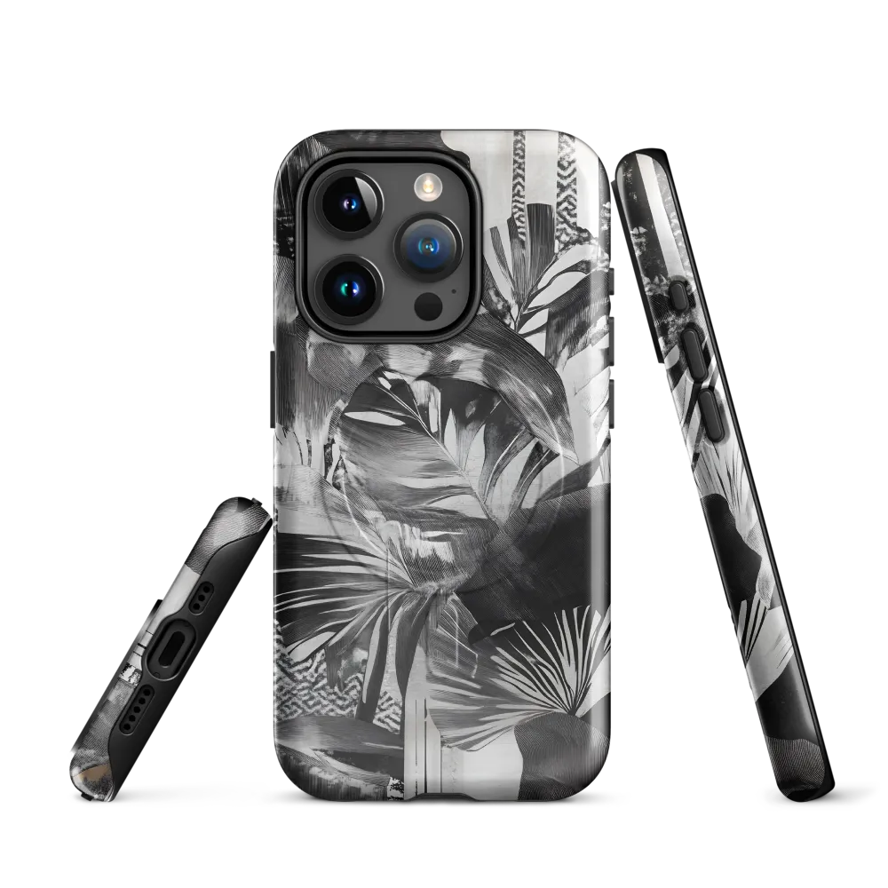 Monochrome Serenity in Tropical Foliage
