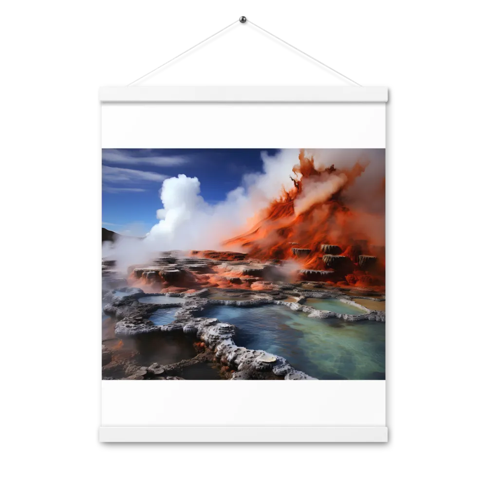 Nature's Fury: The Volcano's Expression | Poster With White Wood Hanger | 16″×20″