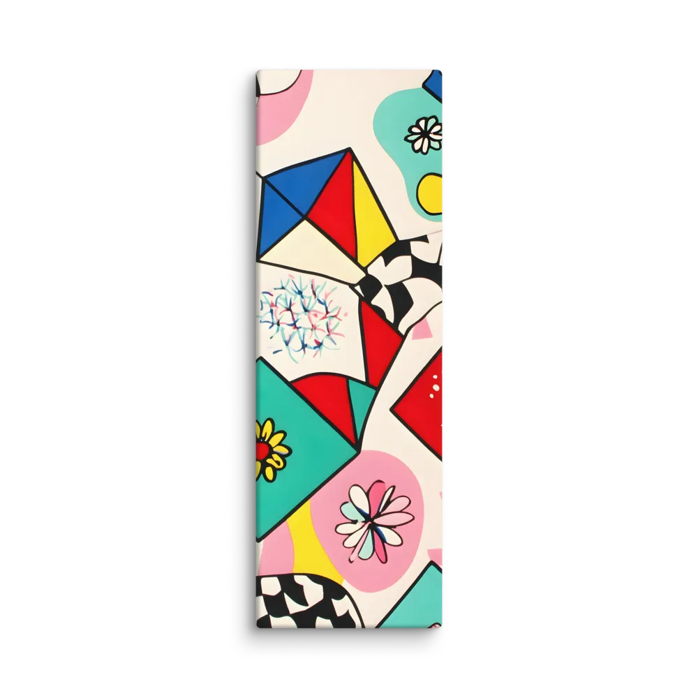 Joyful Geometry: A Playful Dance of Shapes and Colors | Canvas | 20″×60″