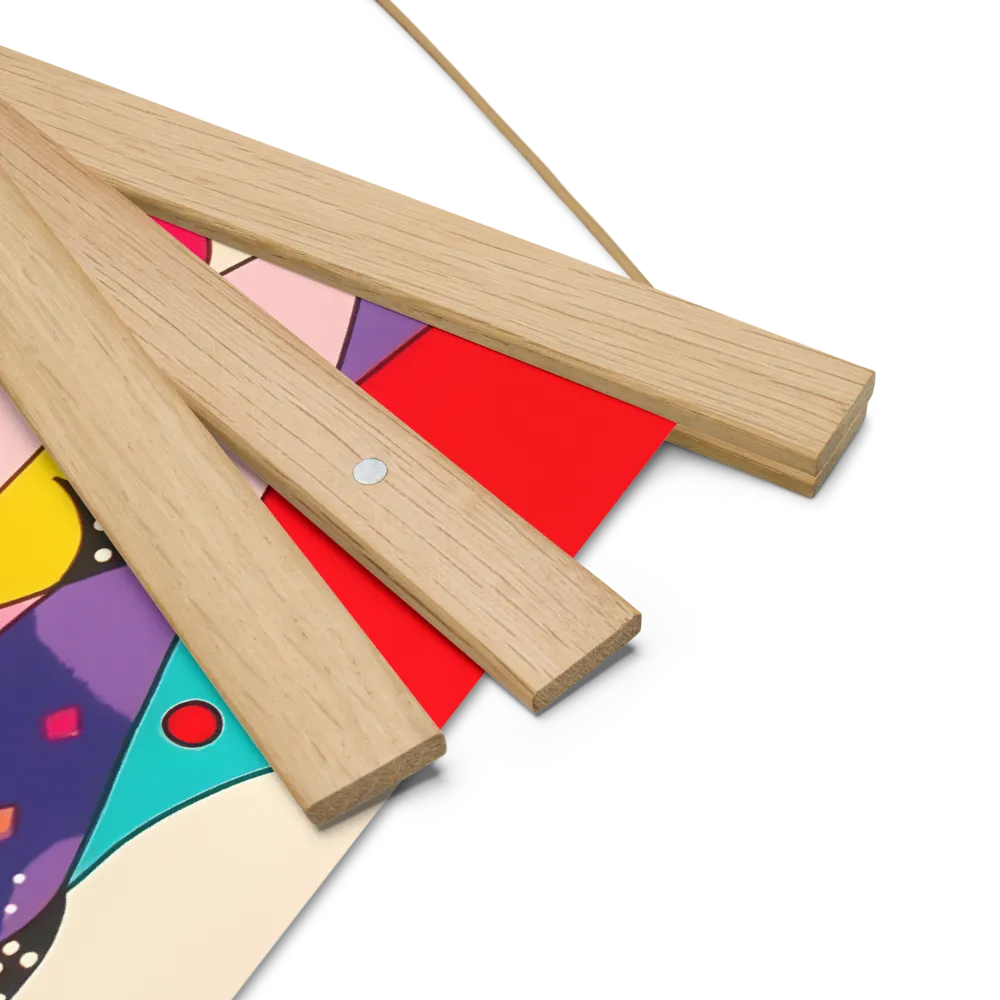 Playful Geometry in Color | Poster With Oak Wood Hanger | 10″×10″