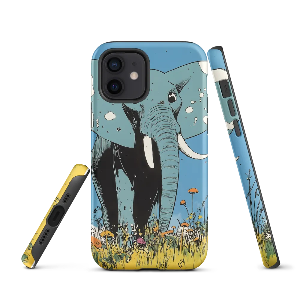 Whimsical Blue Elephant in Bloom