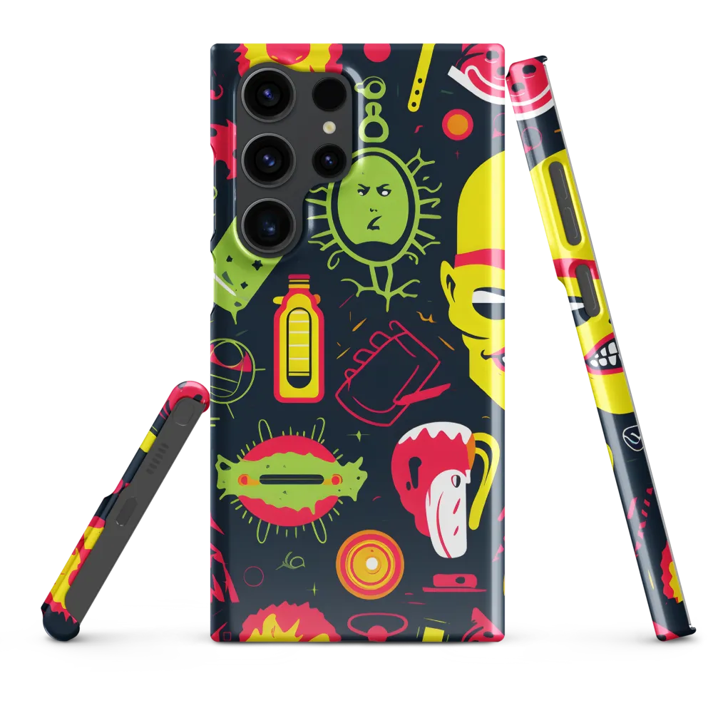 Neon Revelry: A Quirky Exploration of Modern Pop Art | Phone Case |  S23 Ultra | Snap Case | Glossy