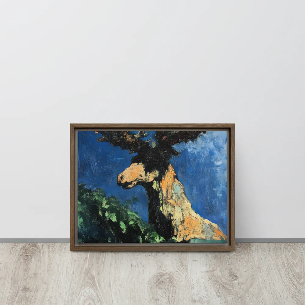 The Majestic Deer in Nature | Canvas with Brown Frame | 12″×16″