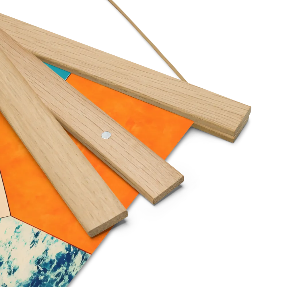 Harmonious Encounters: Abstract Geometry | Poster With Oak Wood Hanger | 10″×10″