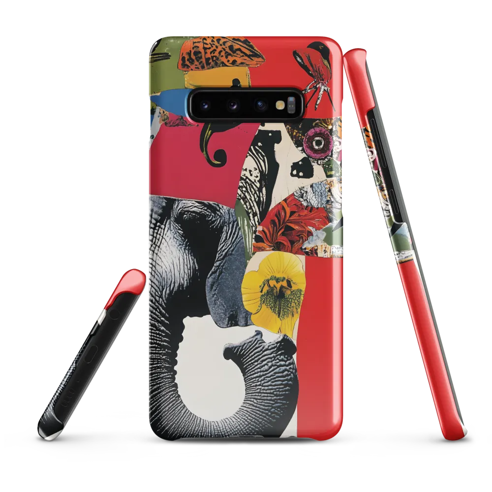 Whimsical Elephant: A Vibrant Collage of Life | Phone Case |  S10 Plus | Snap Case | Glossy