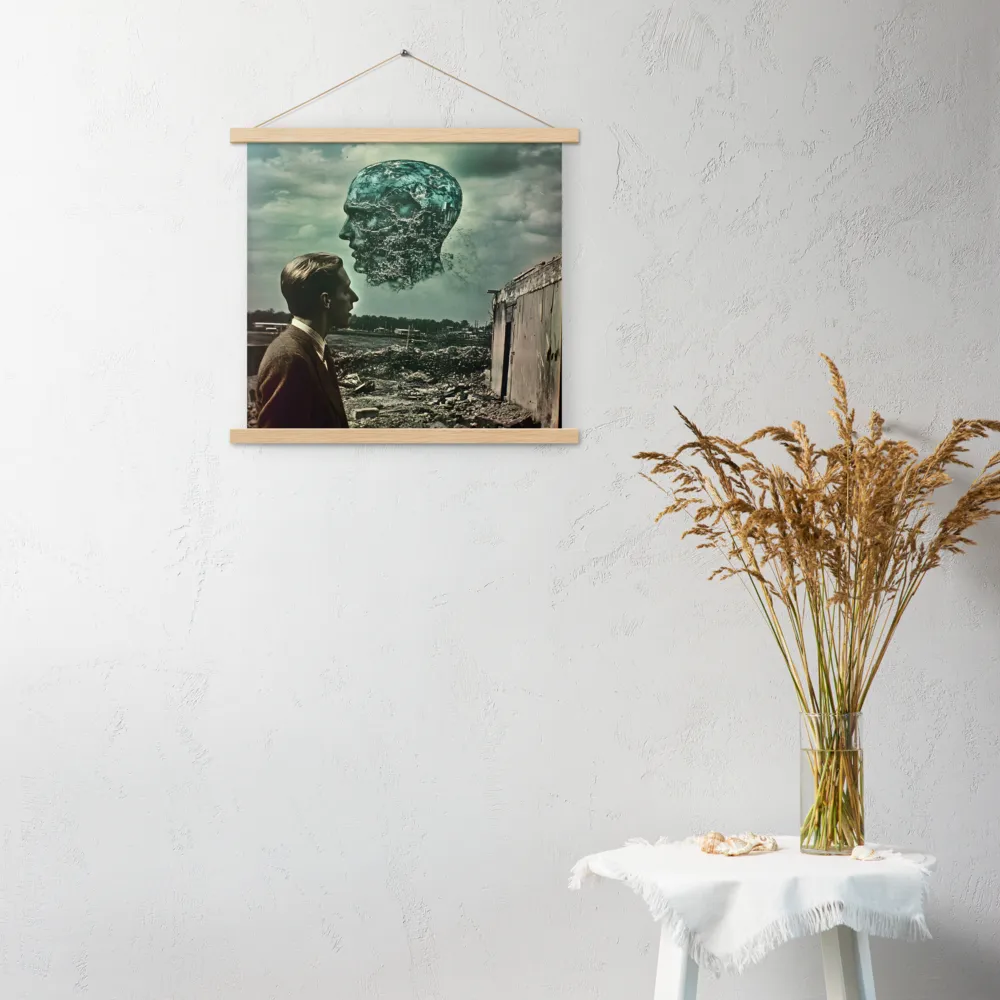 Ethereal Reflections: Identity in a Fragmented World | Poster With Oak Wood Hanger | 18″×18″