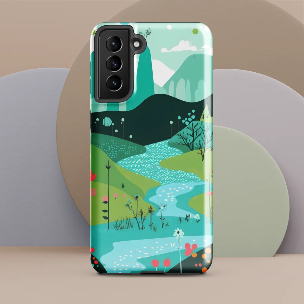 Whimsical River in a Lush Landscape