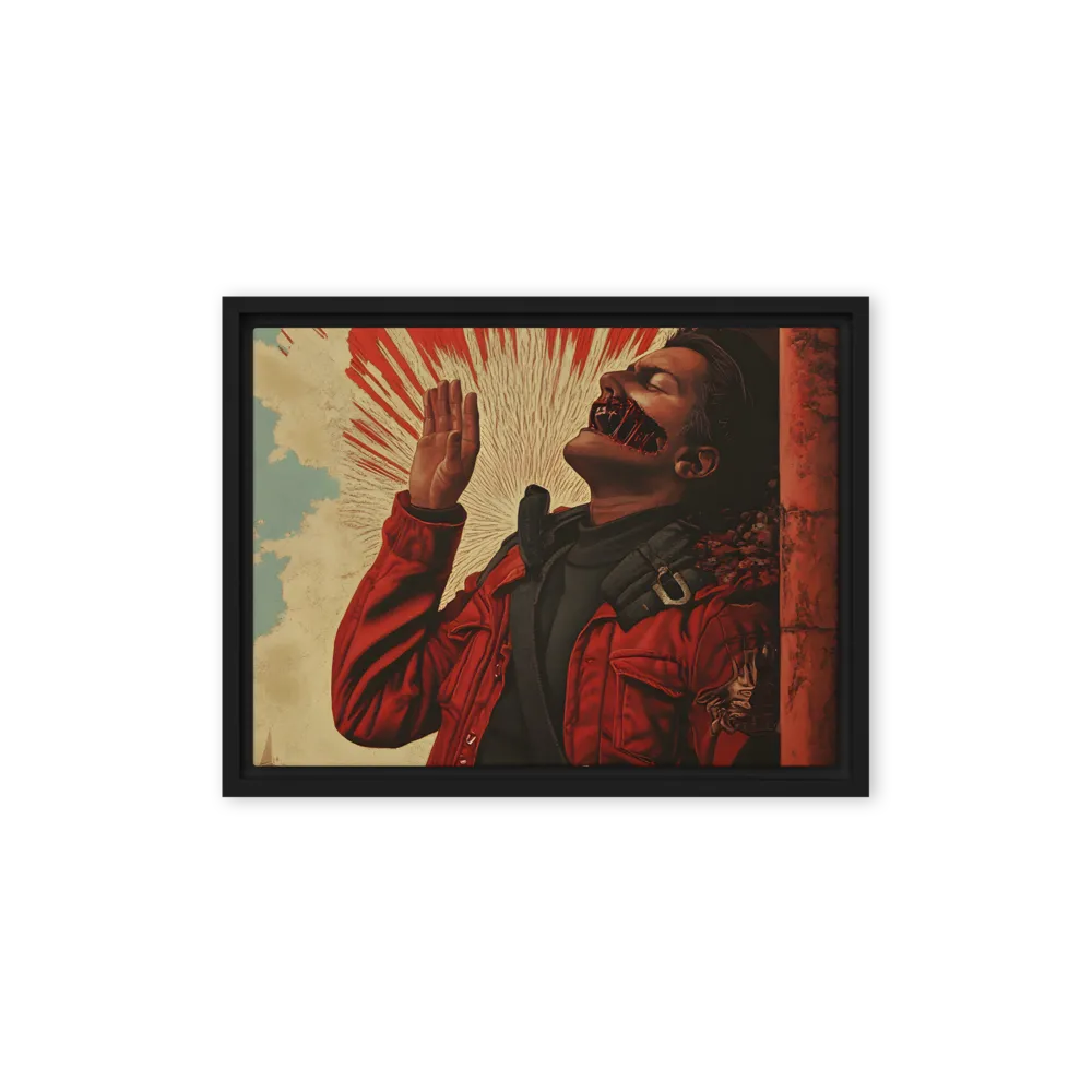 Defiant Echoes of Ruin | Canvas with Black Frame | 12″×16″