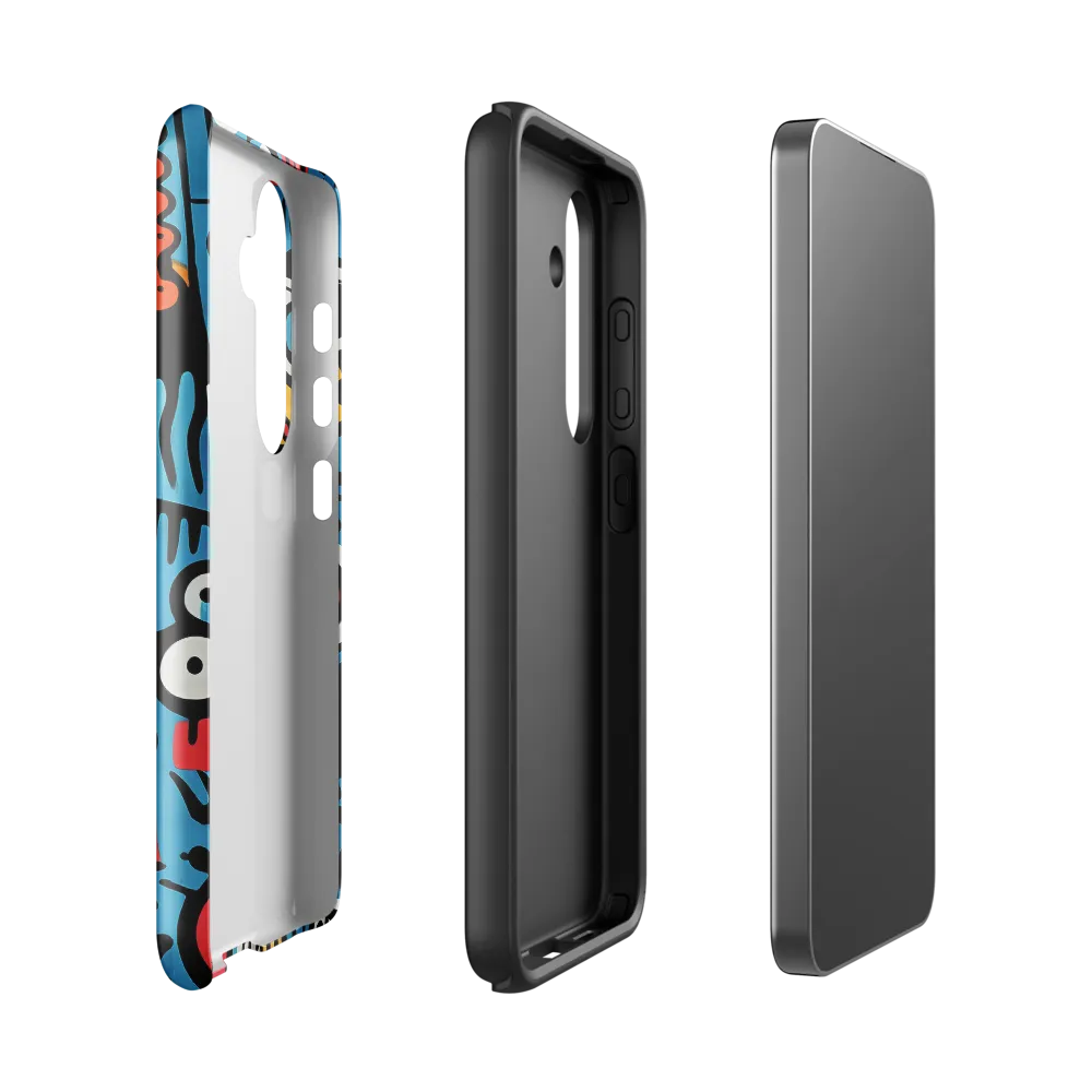 Intricate Playfulness in Geometric Abstract | Phone Case |  S24 | Tough Case | Glossy