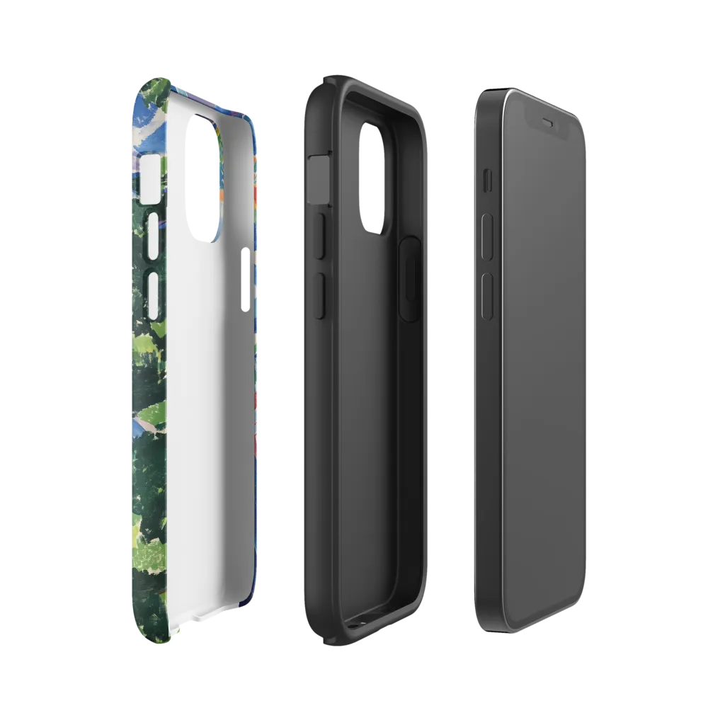 Elysium: A Soaring Figure Amidst Colorful Landscapes | Phone Case |  12 mini | Tough Case | Matte