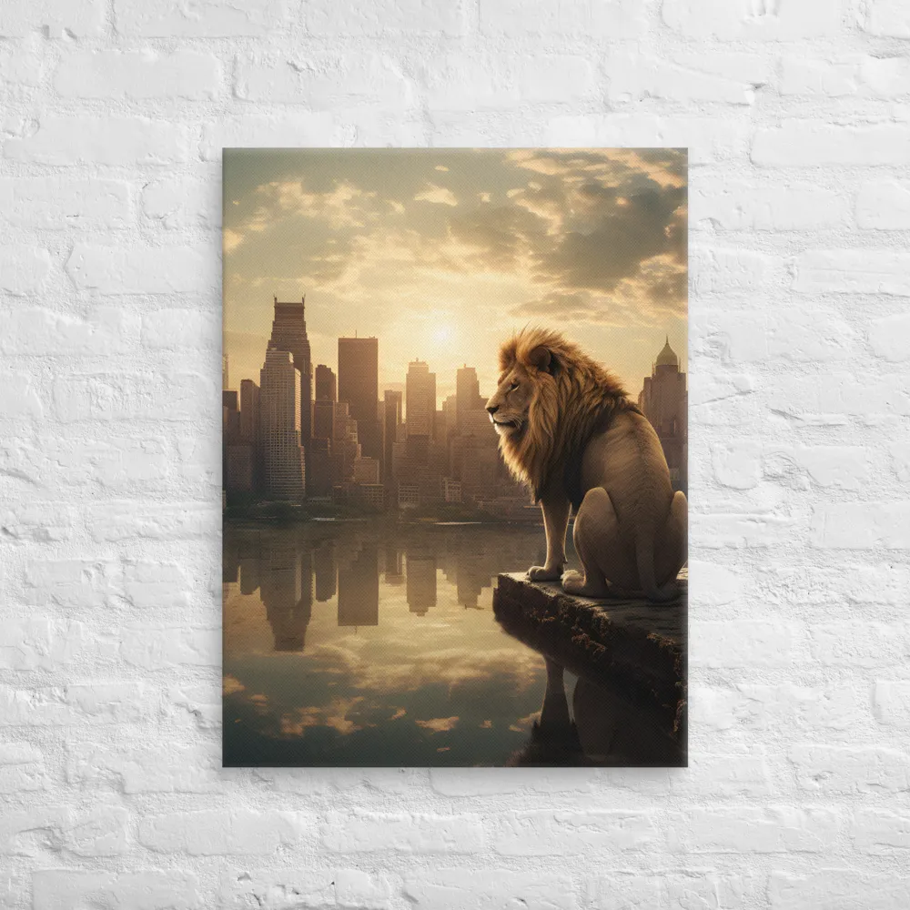 The Lion's Gaze Over the Urban Symphony