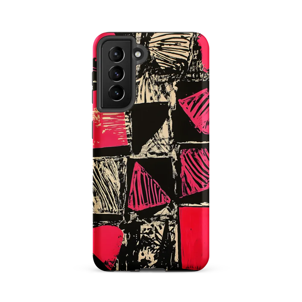 Geometric Symphony in Pink and Black