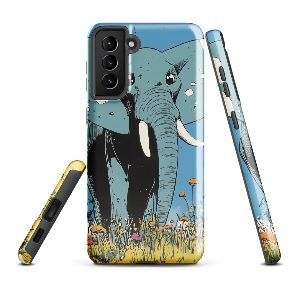 Whimsical Blue Elephant in Bloom