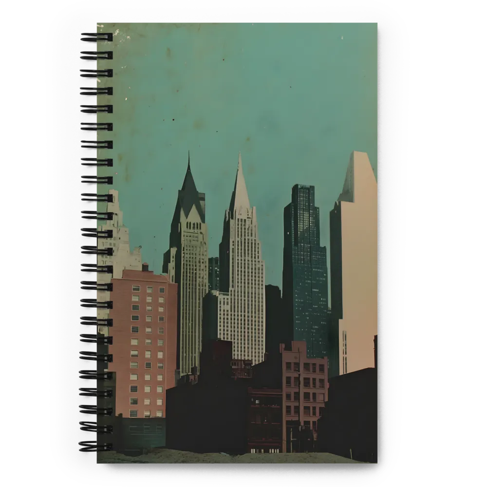 Urban Nostalgia: A Retro Cityscape | Spiral Notebook