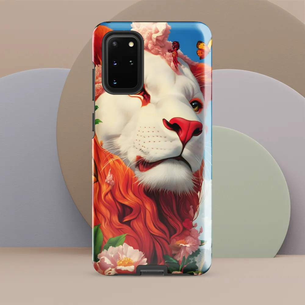 Majestic Lion Amidst Floral Splendor