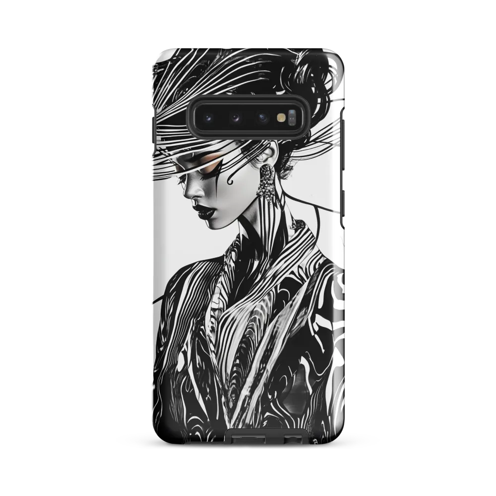 Elegance in Black and White | Phone Case |  S10 Plus | Tough Case | Glossy